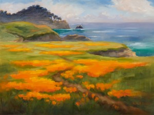 Point Lobos Poppies, 18x24~ Karin H. Leonard